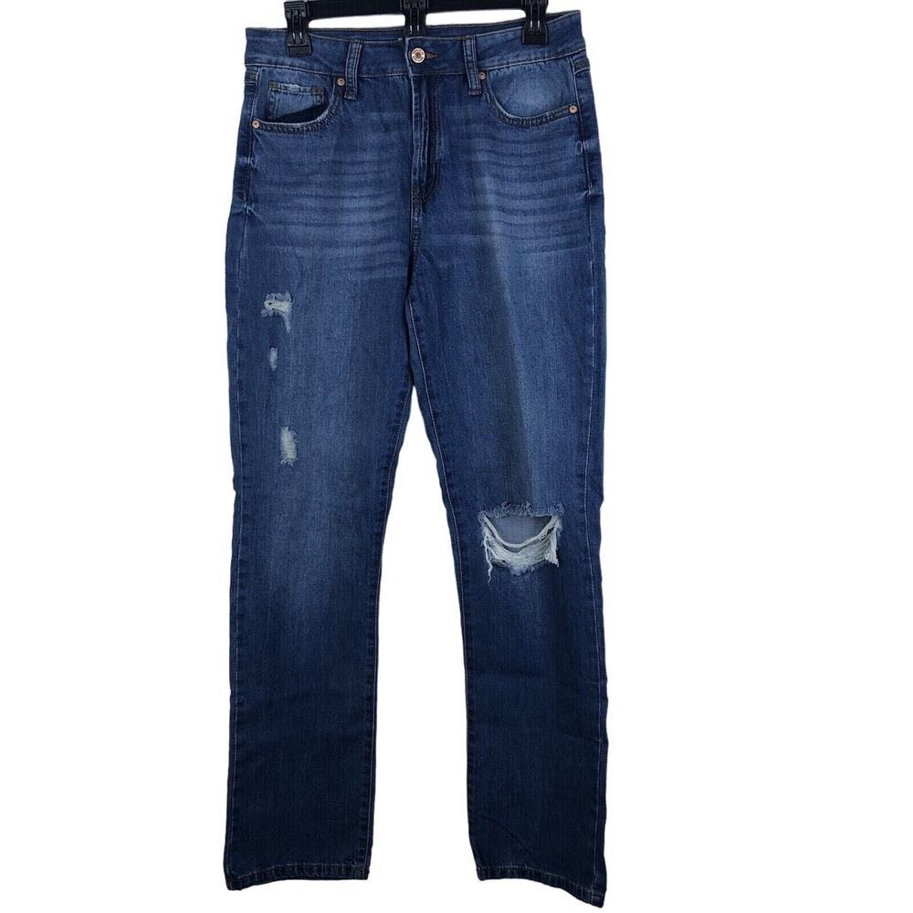 Rewash Brand Jeans Boyfriend Women Sz 3/26 30x31 Distressed Blue High Rise Waist